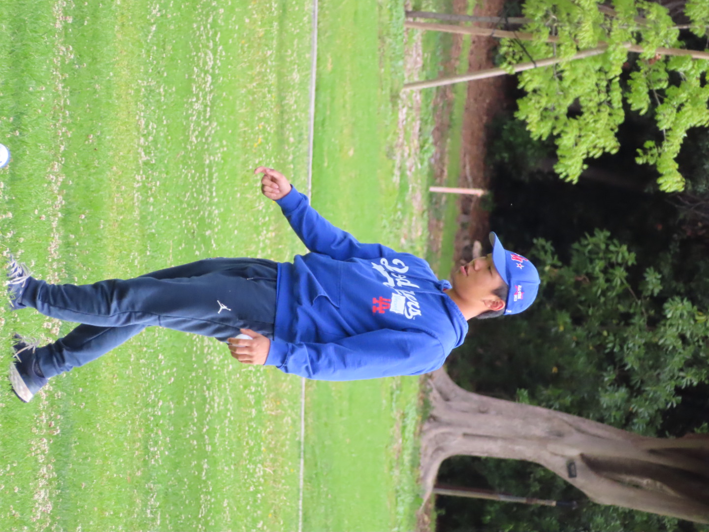 Practicing on the field